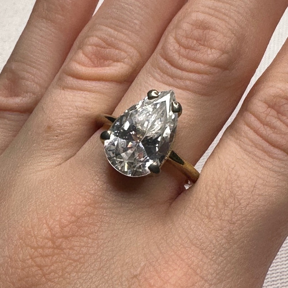 Tear Drop Diamond Costume Jewelry Ring